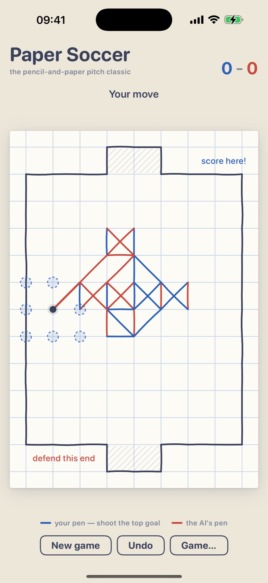 Paper Soccer — Pitch Classic screenshot