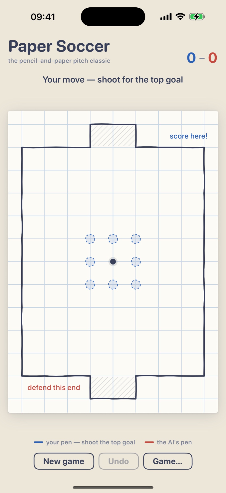 Paper Soccer — Pitch Classic screenshot